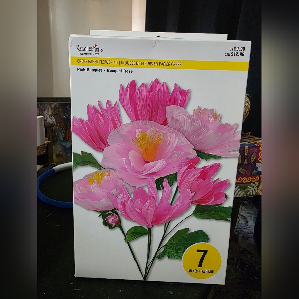 NEW Recollections Pink Boquet Crepe Paper Flower Kit